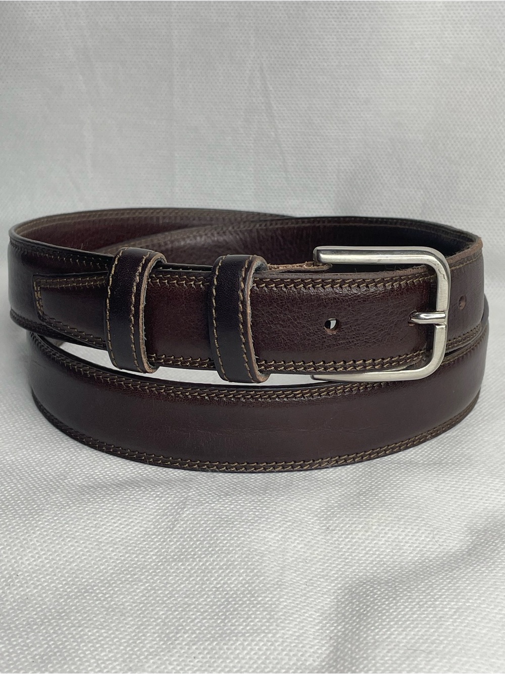 Laino Angelo Vera Pelle Italian Leather Belt Mens Size 30 Chestnut Brown 130/115